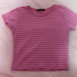 Bubblegum pink brandy cropped tee